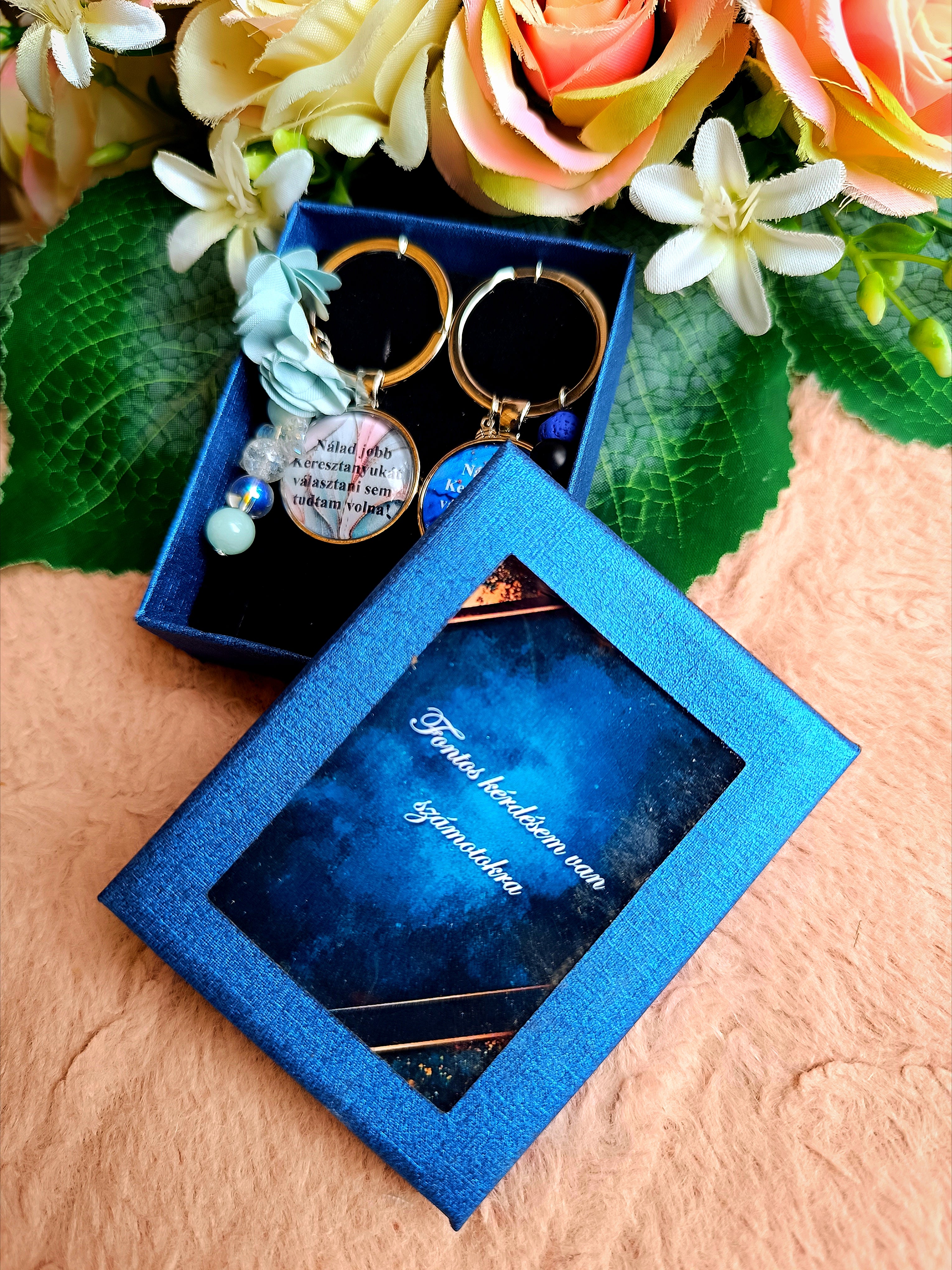 Keresztszülő felkérő - köszönő kulcstartó